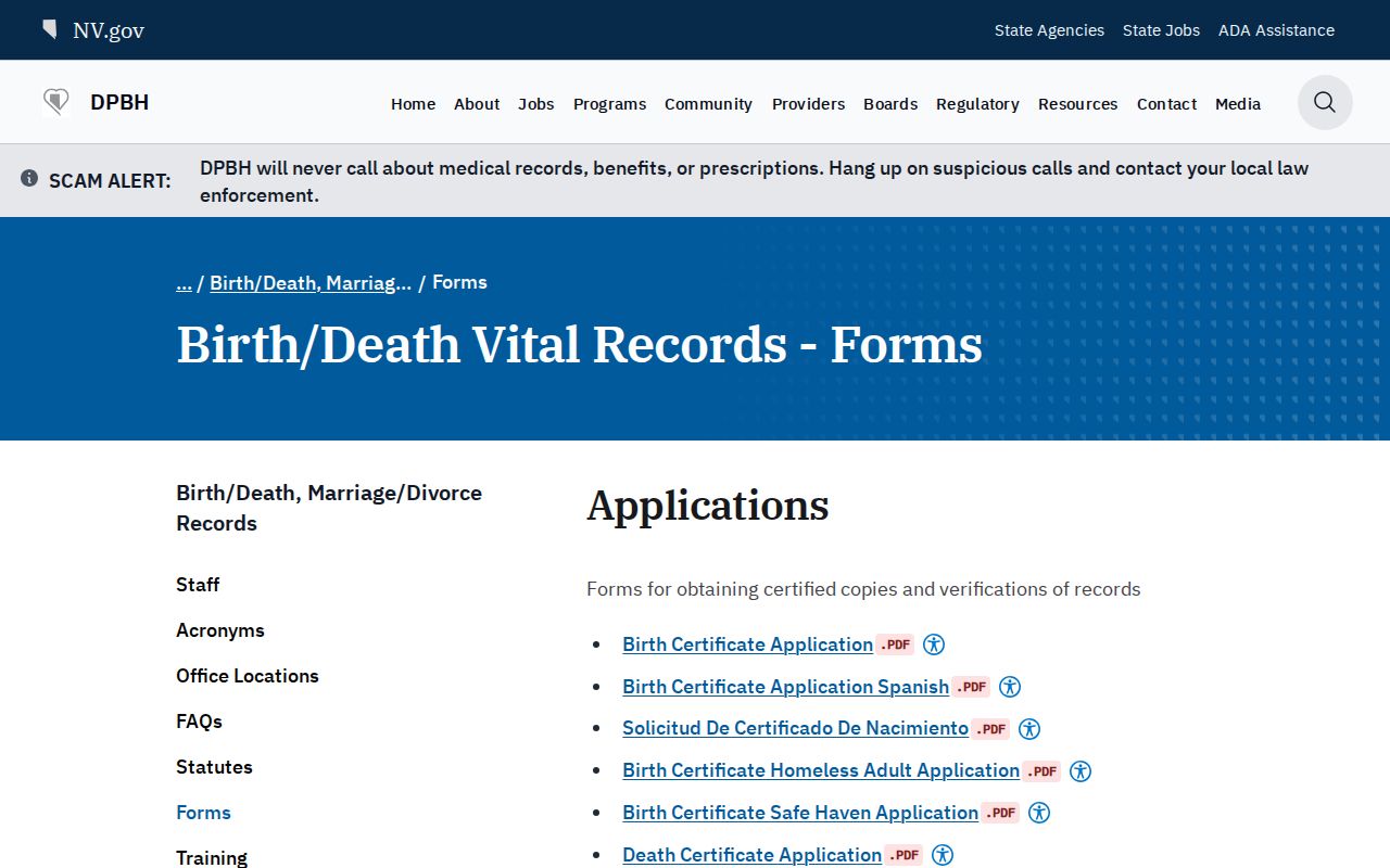 Winchester residents directory Nevada vital-records application hub